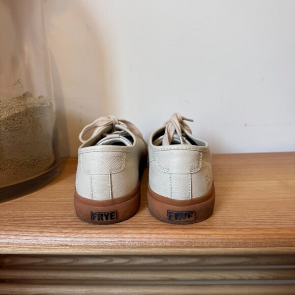 Frye Gia Low Lace Leather Sneakers Ivory w/Gum Sole | Women’s 8 - Picture 7 of 13